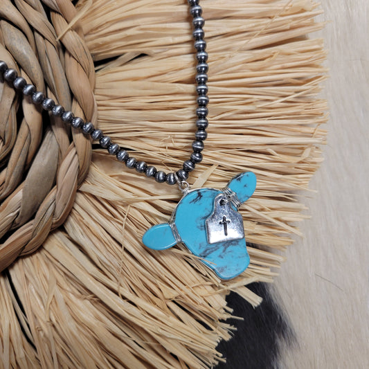 Vegas Cow Necklace [turquoise]
