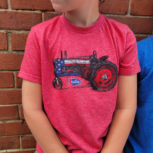 T-shirt tracteur Justin pour jeunes