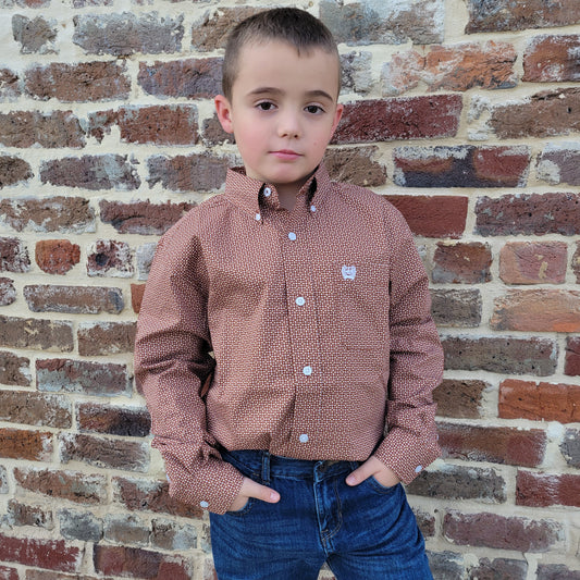 Cinch Boys Geo Button Down