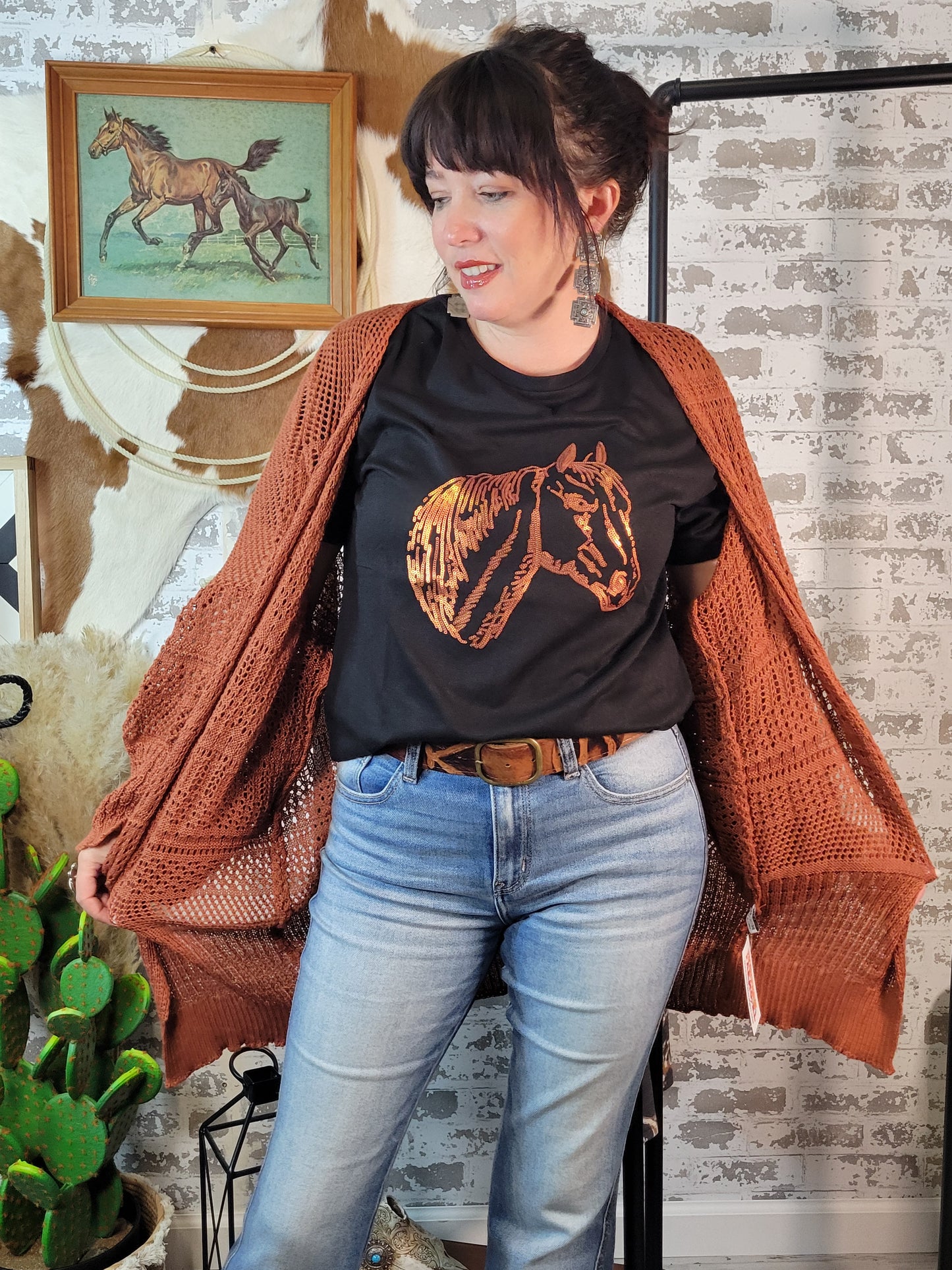 Camiseta de melena de cobre