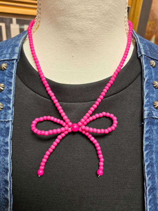 Coquette Ribbon Necklace [pink]