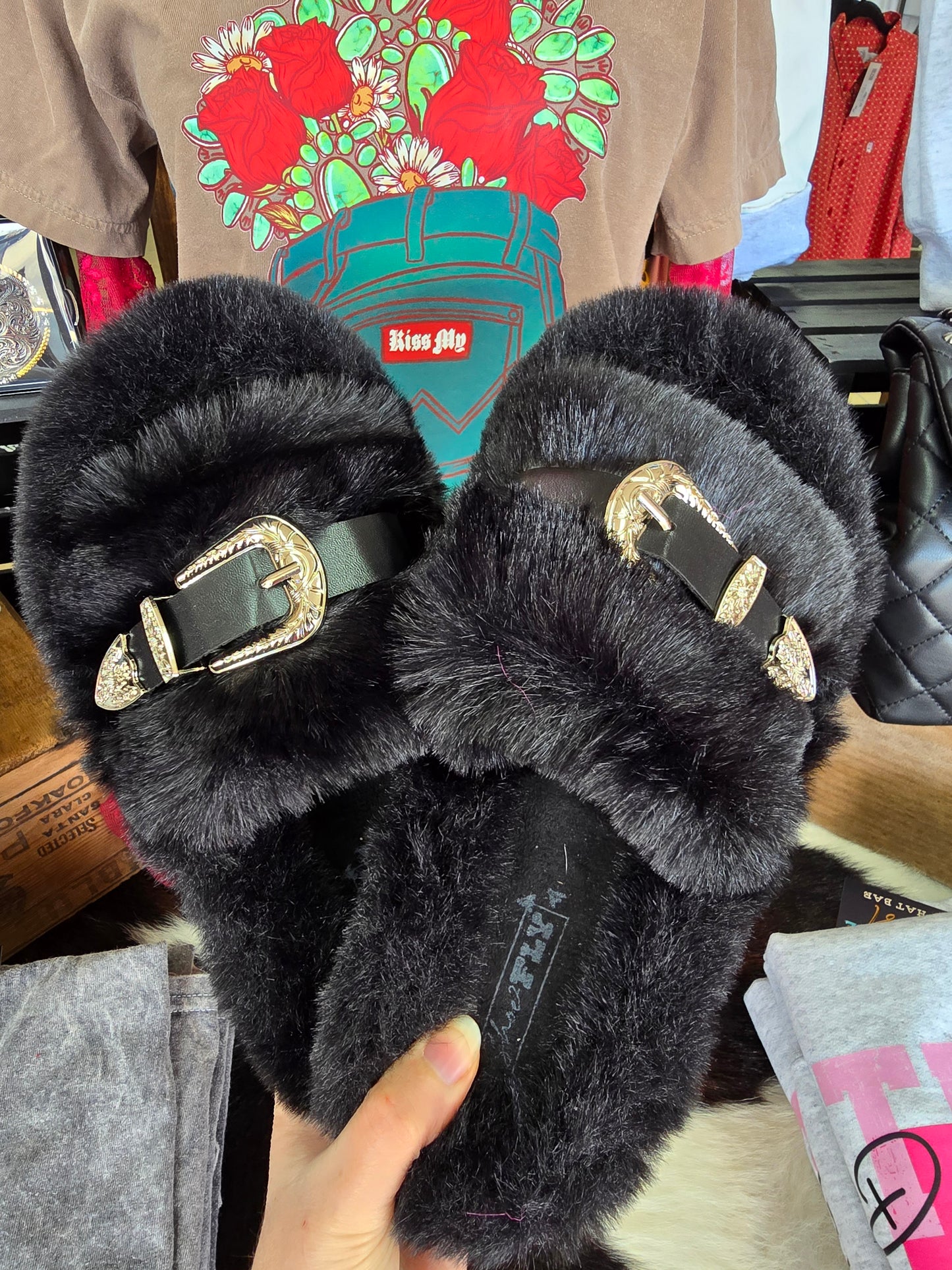 Home Buckles Slipper [black]