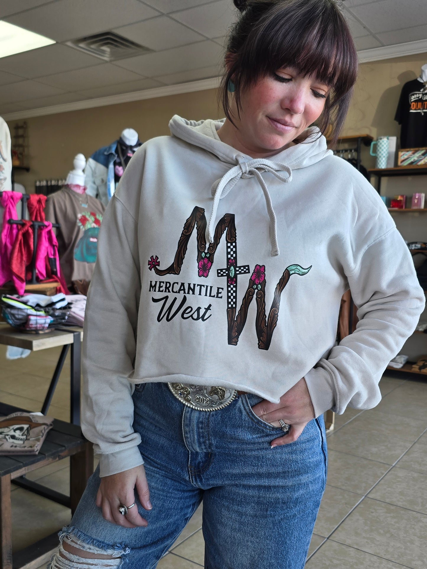 MW Brand Crop Hoodie