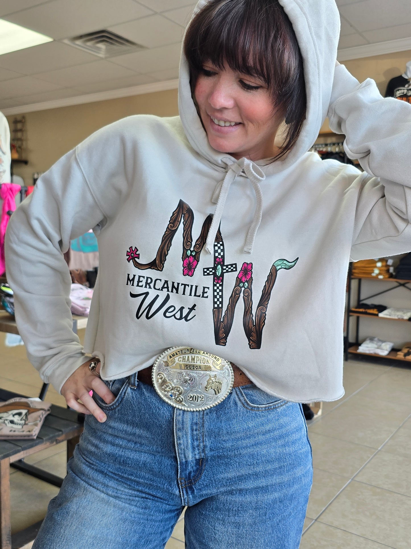 MW Brand Crop Hoodie