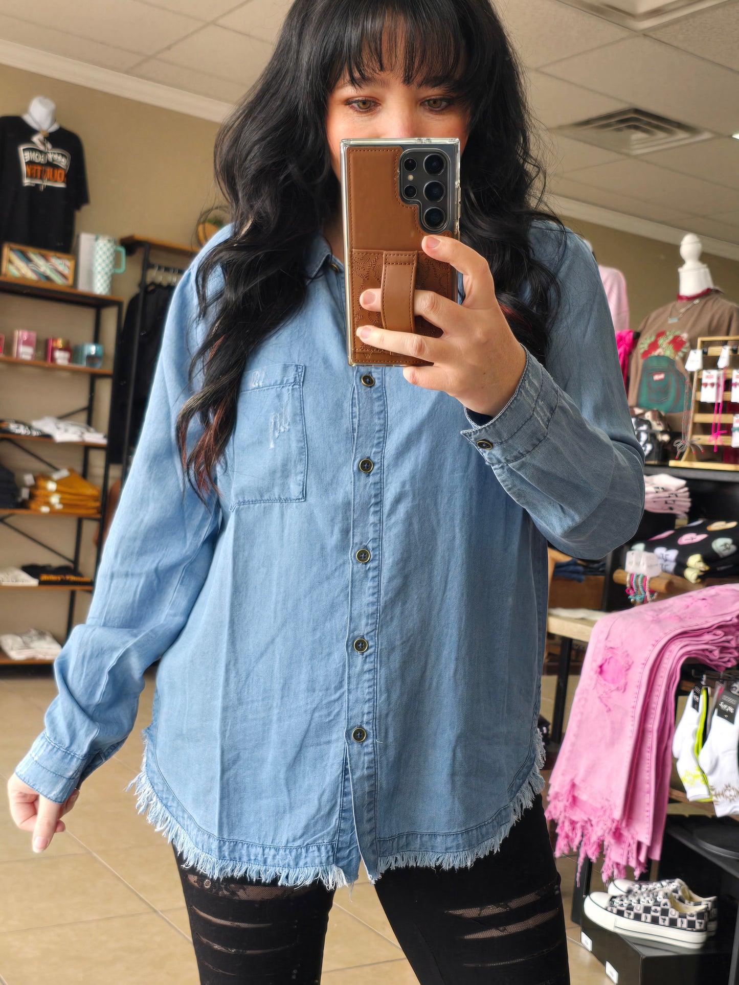 Denim Days Button Down Blouse