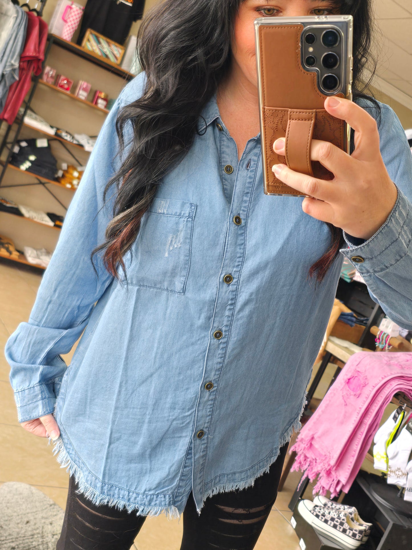 Denim Days Button Down Blouse