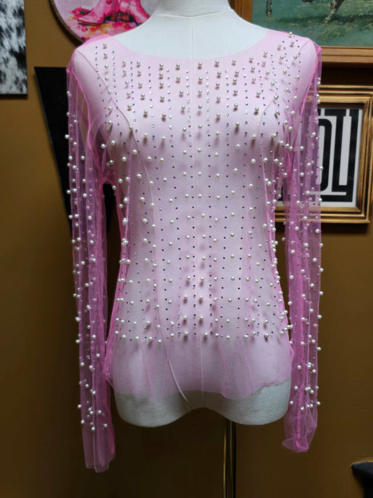 Oh Pearl Mesh Top [pink]