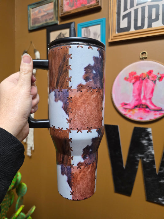 Cowhide Patch Tumbler