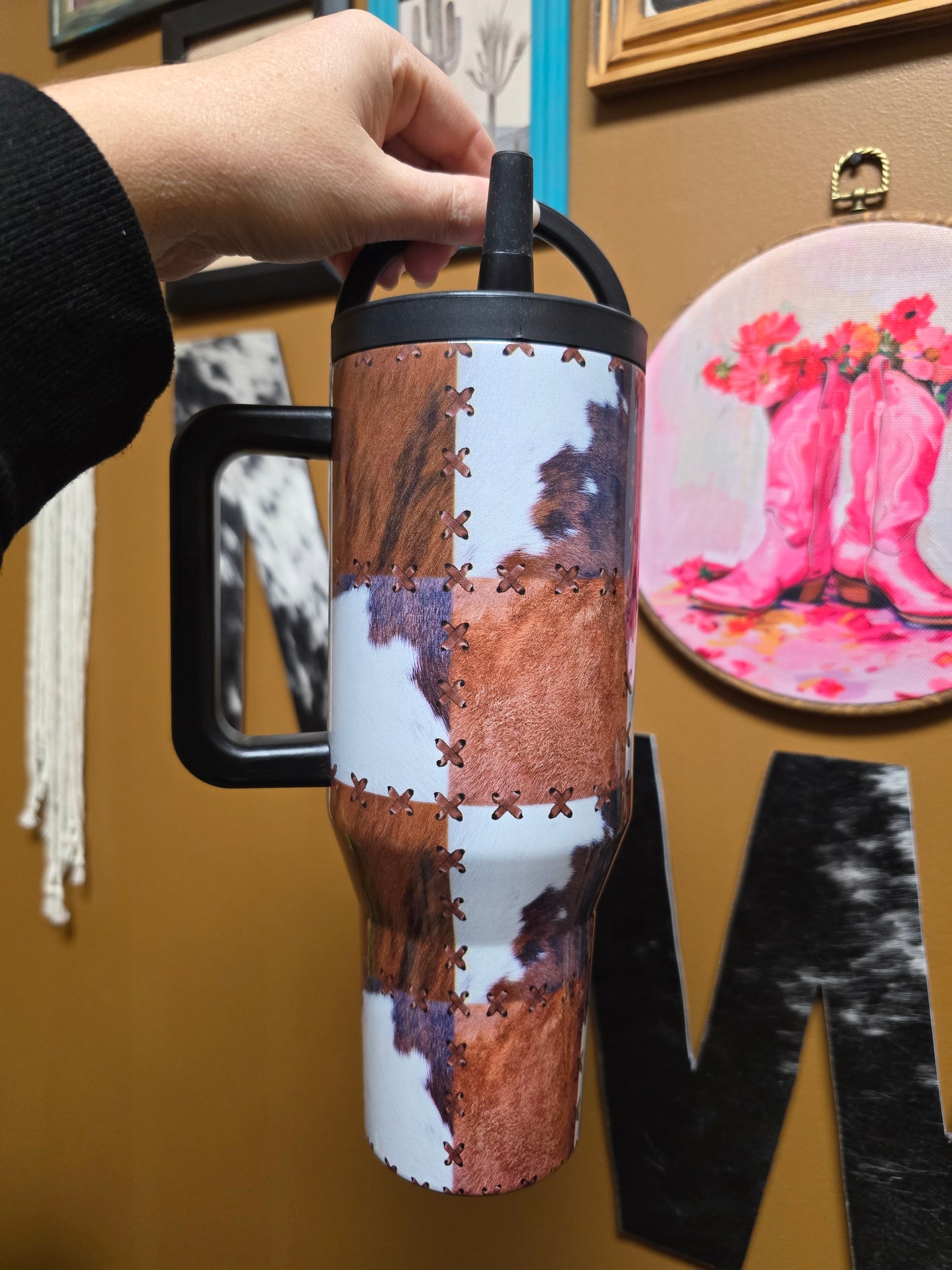 Cowhide Patch Tumbler