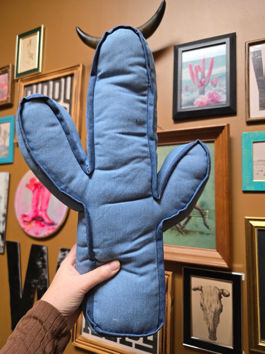 Kick A Cactus Pillow [denim]