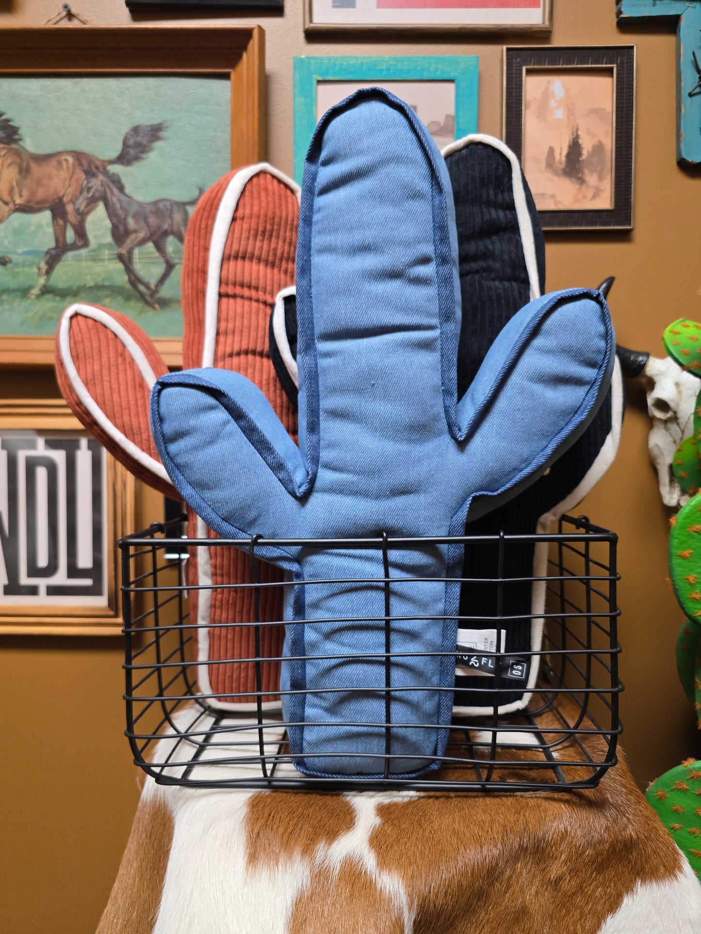 Kick A Cactus Pillow [denim]