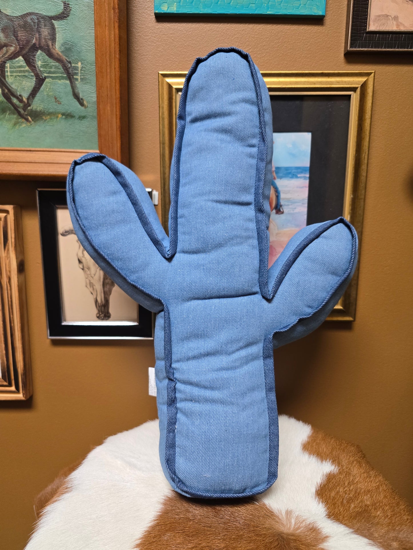 Kick A Cactus Pillow [denim]