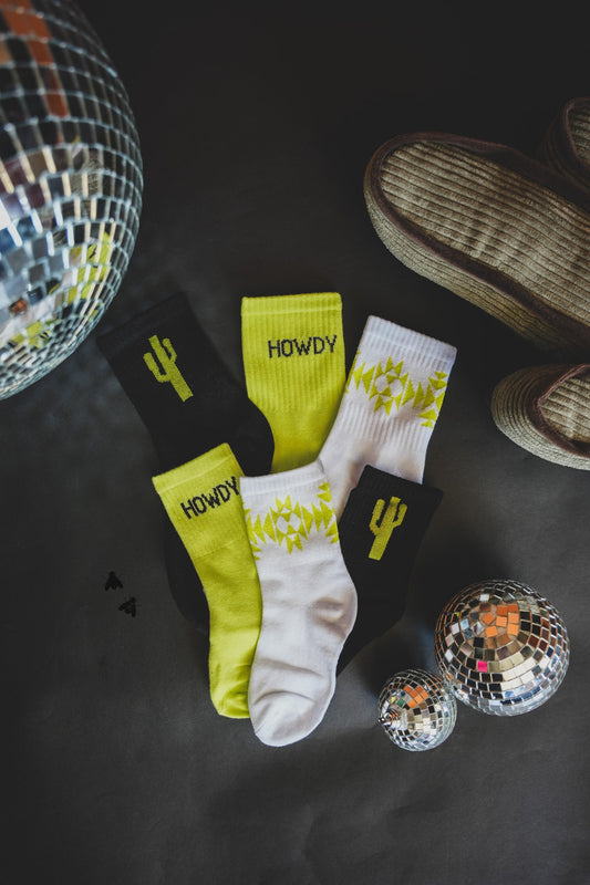 Sock Em Silly Sock Set [cacti neon]