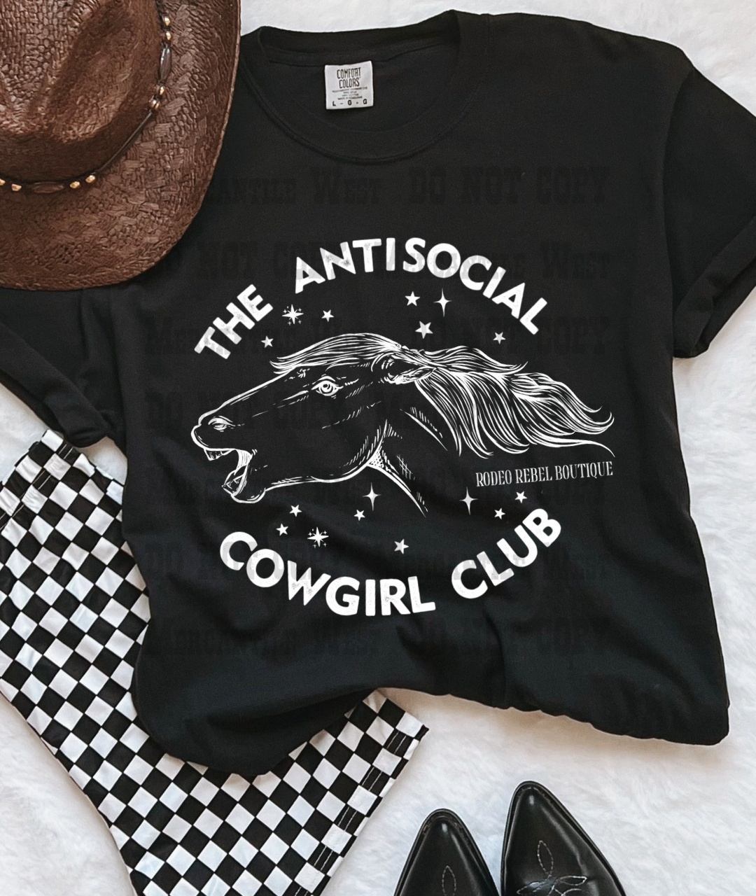 Antisocial Cowgirl Tee [black]