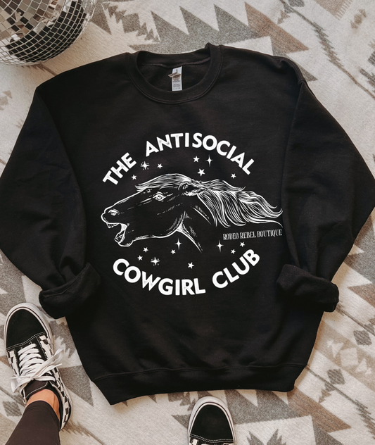 Antisocial Cowgirl Crewneck [black]