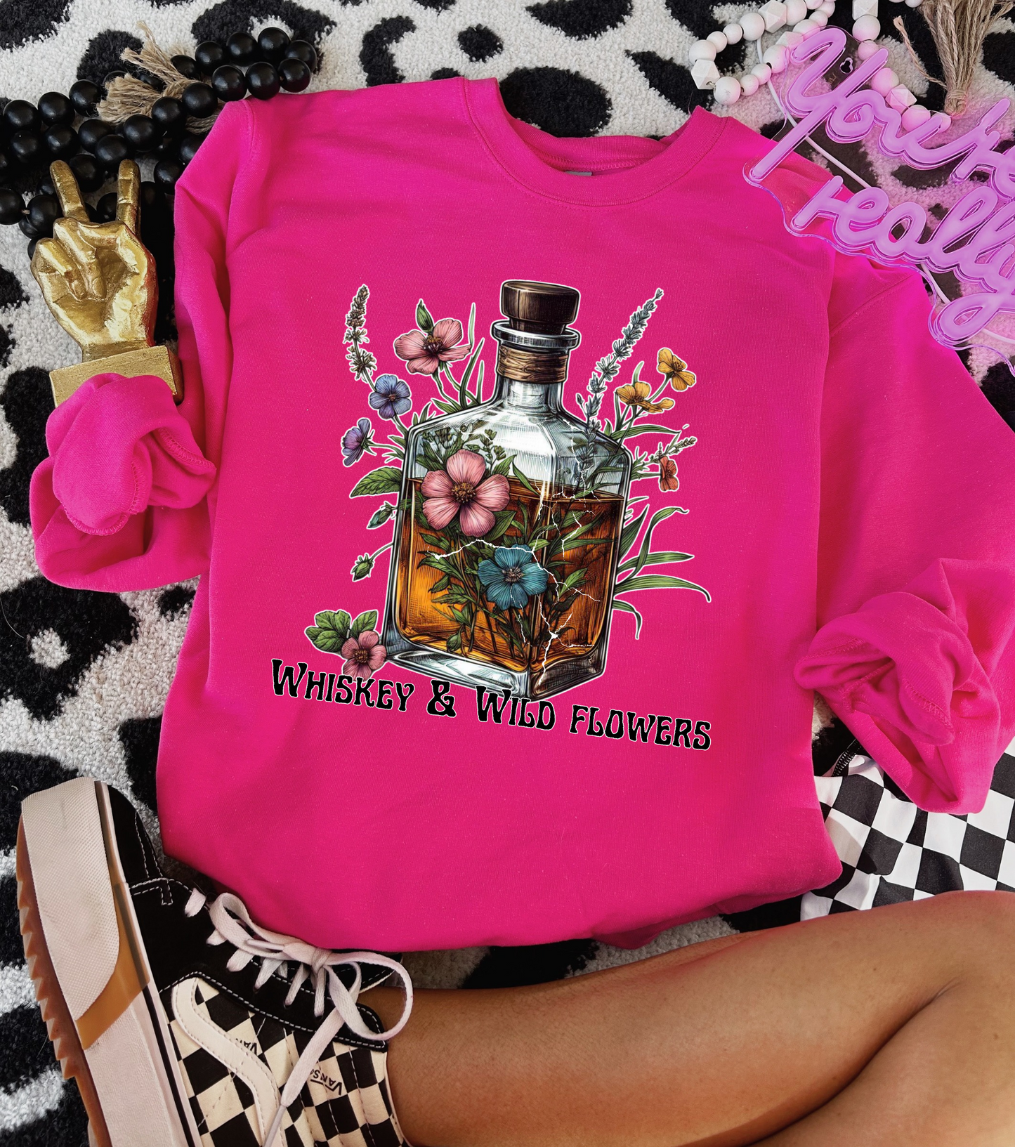 Whiskey & Wildflowers Crewneck