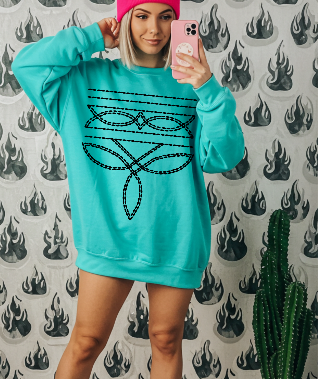 Boot Stitch Crew [turquoise]