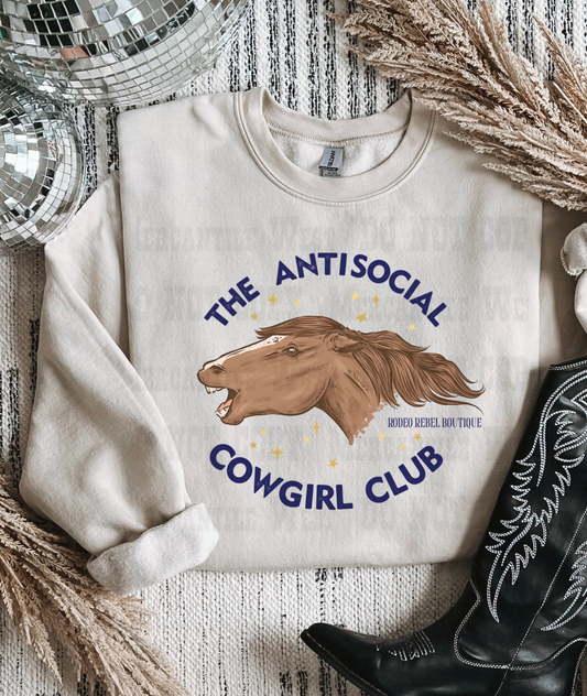 Antisocial Cowgirl Crewneck [ivory]