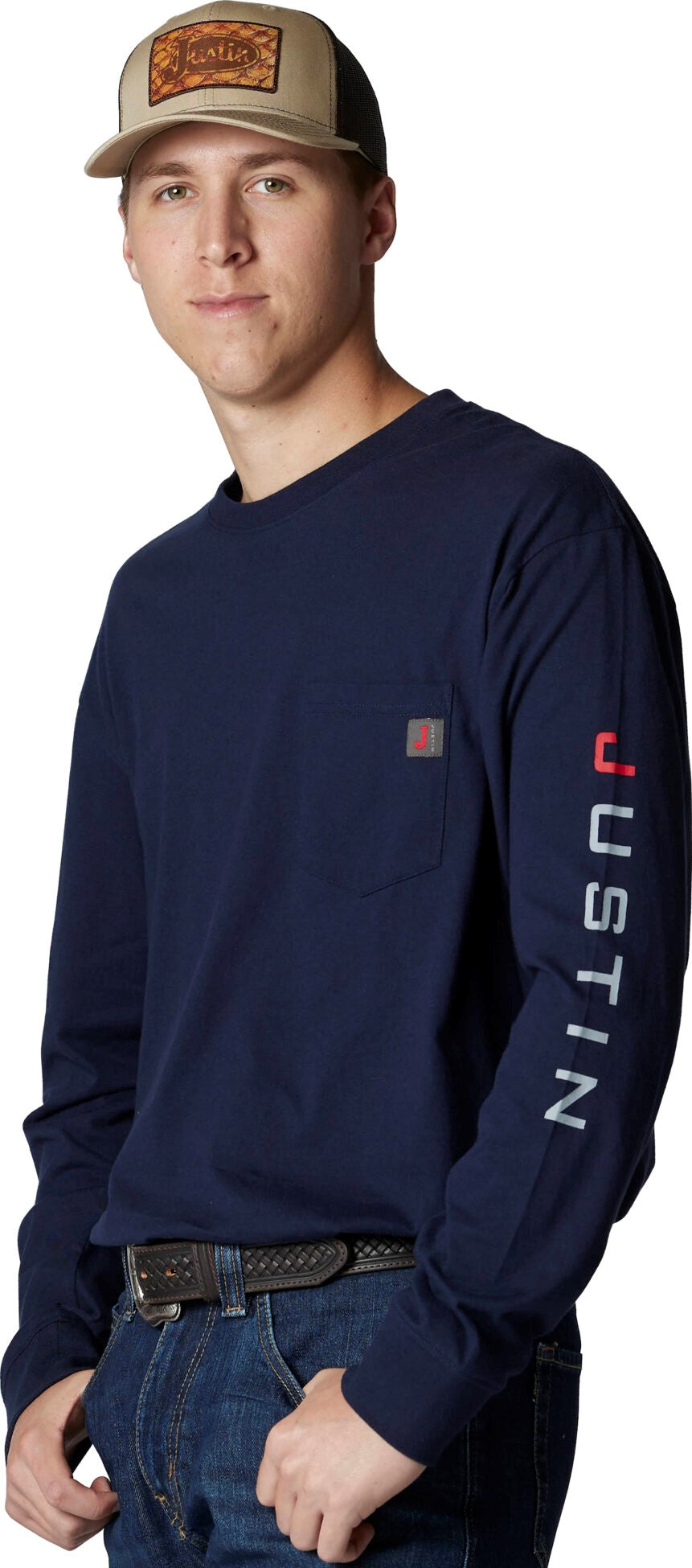 Justin LS Pocket Tee [navy]