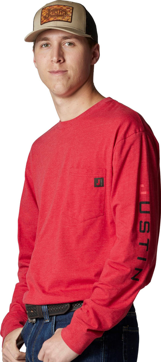 Justin LS Pocket Tee [red]