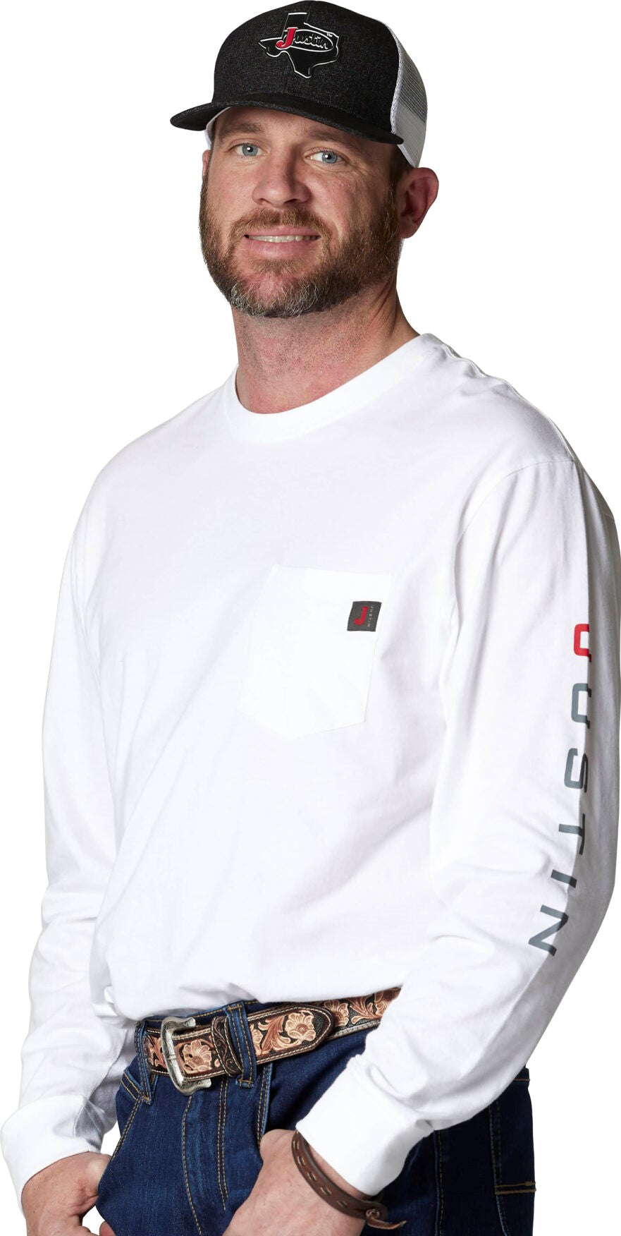 Justin LS Pocket Tee [white]