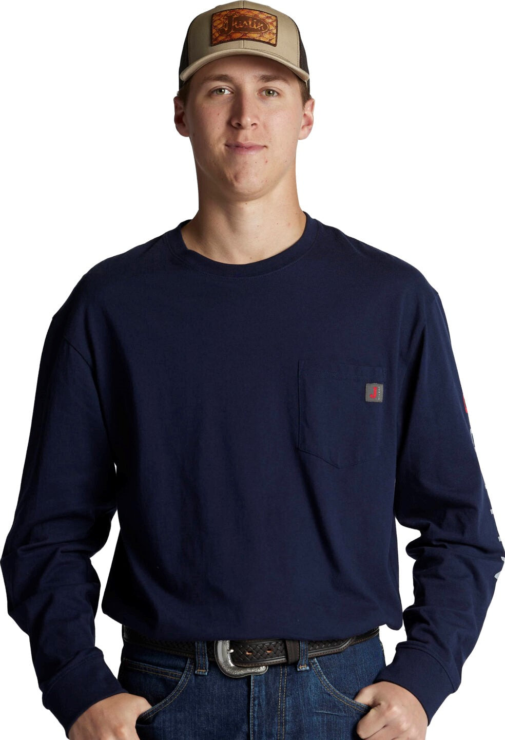 Justin LS Pocket Tee [navy]