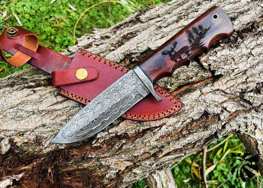 Damascus Buck Knife