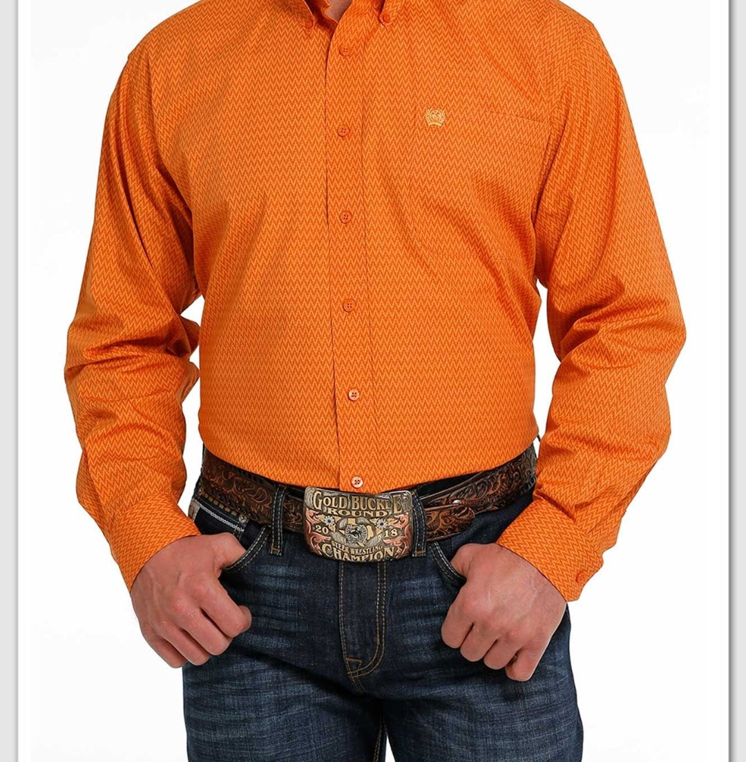 Cinch Geo Button Down [orange]