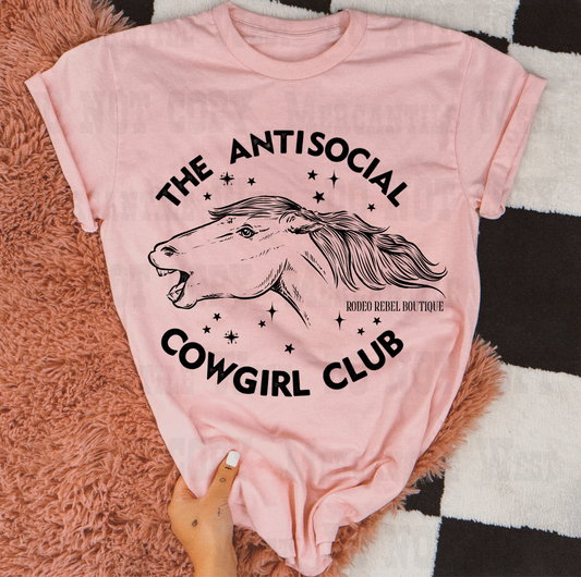 Antisocial Cowgirl Tee [pink]