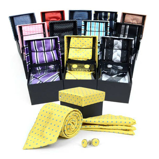 Pattern Tie, Hanky & Pin Box Set