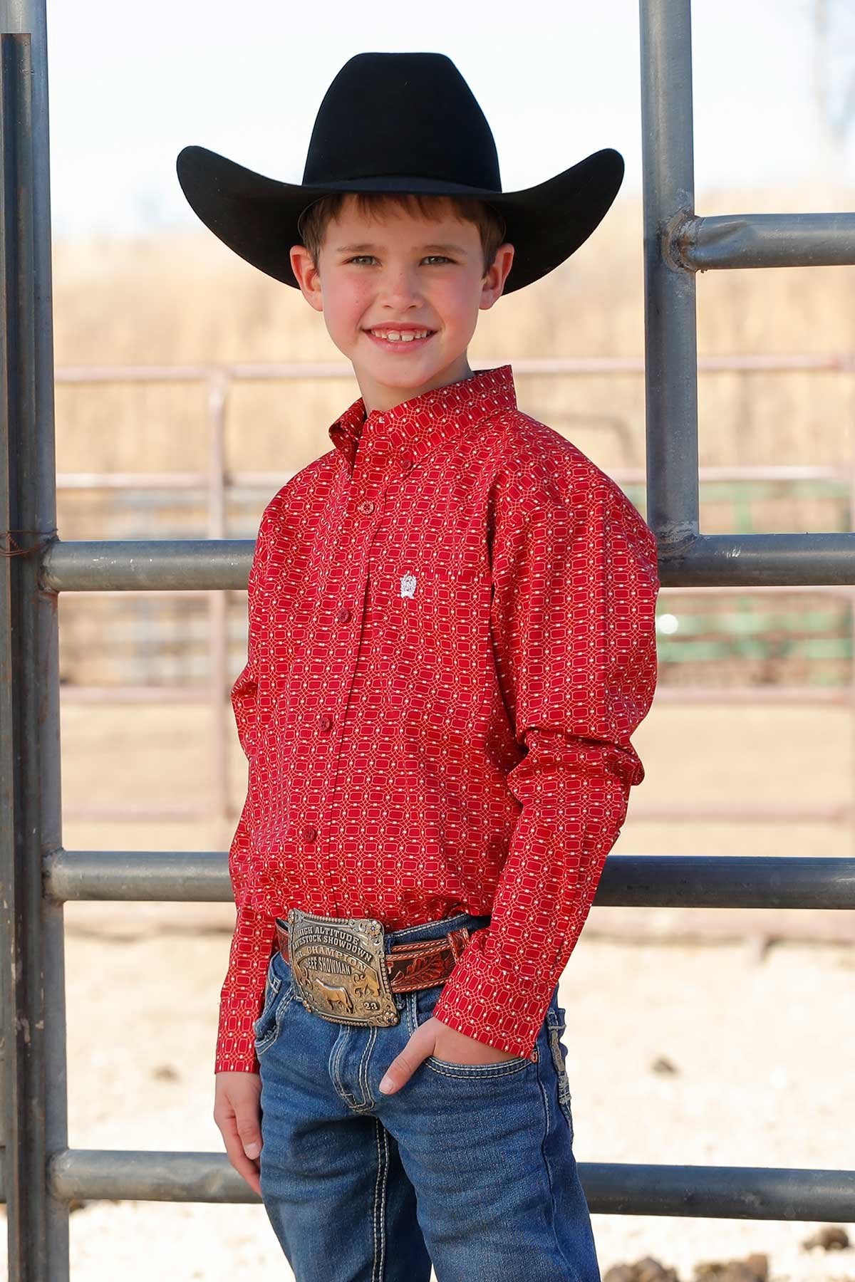 Cinch Boys Button Down [red]