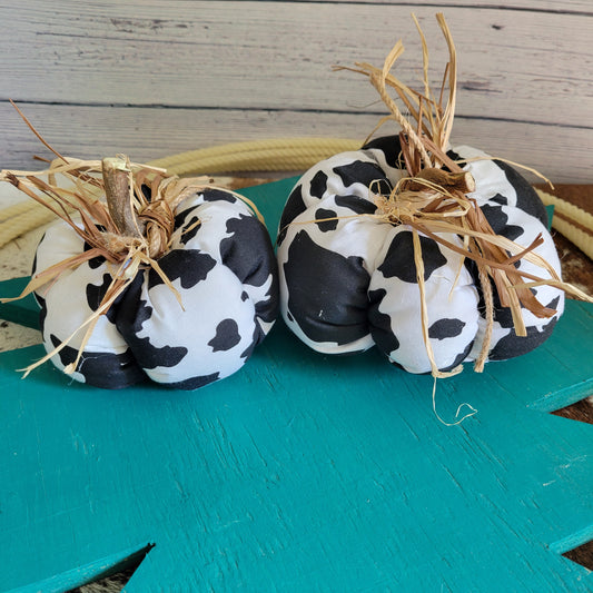 Calabazas con estampado de vaca en blanco y negro